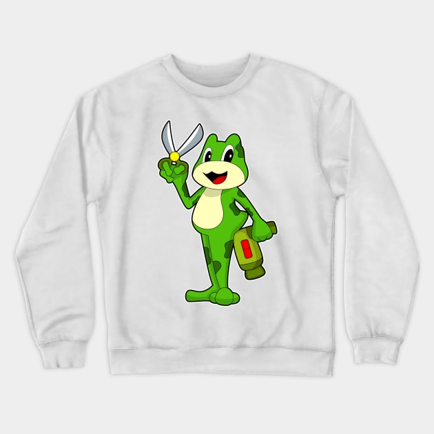 Frog Hairdresser Scissors Hair dryer Crewneck Sweatshirt by Markus Schnabel